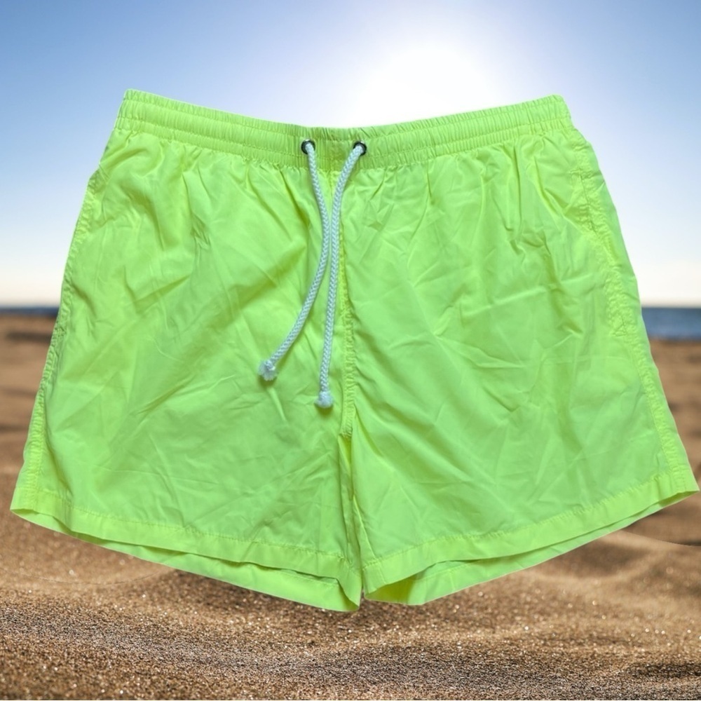 ZARA MAN Neon Yellow Swim Trunks Beach Resort Vacation Size L